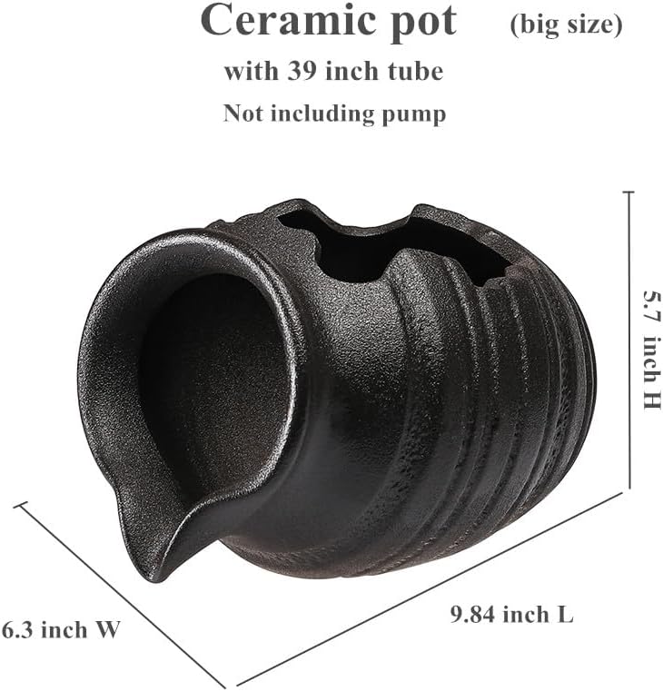 Andady Outdoor Garden Fountain Spitter Pond Water Feature Pump DIY Ceramic Pot Decoration (9.8 inch Color 4) - Image 2